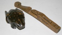 Lot 625 - A treen snuff box in the form of a frog, 3in....