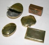 Lot 627 - A mid 19th Century brass snuff box,...