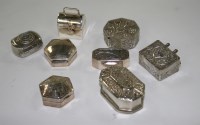 Lot 650 - A collection of eight Continental silver and...