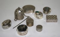 Lot 651 - A collection of ten assorted silver and white...