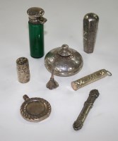 Lot 654 - An Edwardian silver mounted and green glass...