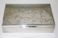 Lot 669 - A modern Dutch silver cigar box, rectangular,...