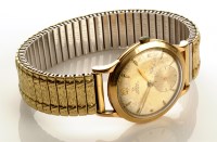 Lot 688 - A 9ct. gold Omega automatic wristwatch, the...