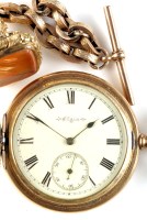 Lot 695 - A gilt cased Hunter pocket watch, by Elgin,...