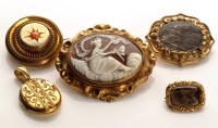 Lot 799 - A 19th Century Etruscan style roundel brooch...