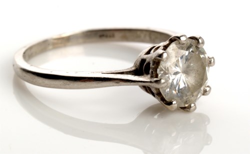 Lot 821 - A single stone diamond ring, the brilliant cut...