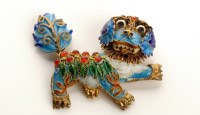 Lot 843 - A Chinese white metal, enamel and red stone...