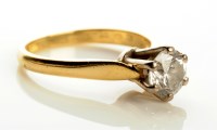 Lot 845 - A single stone diamond ring, the brilliant cut...