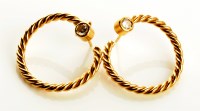 Lot 865 - A pair of diamond and 18ct. yellow gold...