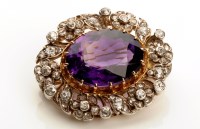 Lot 895 - An early 20th Century amethyst and diamond...