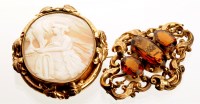 Lot 896 - A 19th Century carved shell cameo brooch, the...