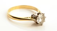 Lot 912 - A single stone diamond ring, the brilliant cut...