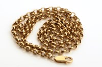 Lot 917 - A 9ct. yellow gold chain necklace, of plain...