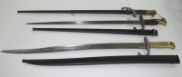 Lot 1049 - A French sword bayonet for a Chassepot rifle,...