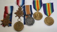 Lot 1063 - WWI general service medals, to include: three...
