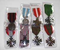Lot 1073 - Eight French medals, from WWI through to WWII,...