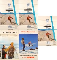 Lot 1116 - Five British Railways skiing posters,...