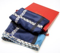 Lot 1128 - Cartier Paris: a silk head scarf with blue and...