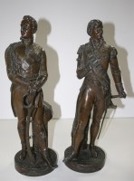 Lot 1166 - A pair of Spelter figures of Wellington and...