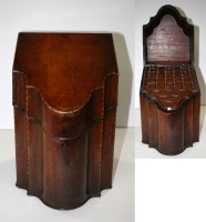 Lot 1169 - A Georgian mahogany knife box, the serpentine...