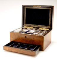 Lot 1172 - A good quality burr walnut dressing box, with...