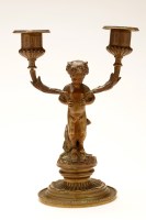 Lot 1176 - A 19th Century cast bronze candelabra, in the...