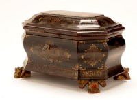 Lot 1178 - A Japanese black lacquered caddy, cantered...