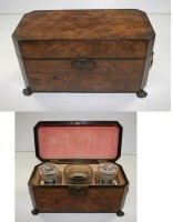 Lot 1184 - A Georgian mahogany tea caddy, cantered...