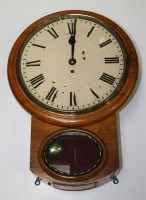 Lot 1212 - A Victorian stained wood drop dial wall...