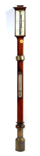 Lot 1217 - A 19th Century rosewood cased marine barometer,...