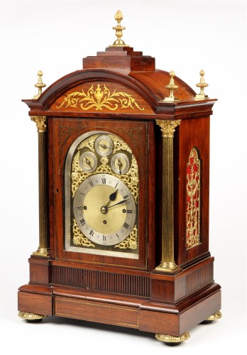 Lot 1218 - A late 19th Century rosewood bracket clock,...