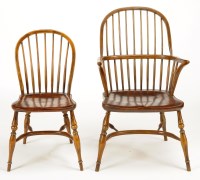 Lot 1230 - A set of four single and two arm solid seat...