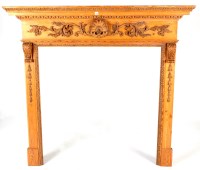 Lot 1237 - An 18th Century design pine chimney piece,...