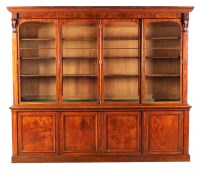 Lot 1249 - A Victorian mahogany bookcase, with a flared...