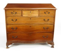 Lot 1256 - A late Georgian mahogany serpentine front...