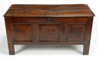 Lot 1263 - A late 17th Century rectangular oak coffer,...