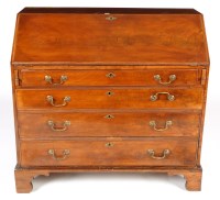 Lot 1292 - A late Georgian mahogany bureau, with a...