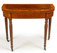 Lot 1296 - A William IV mahogany D-shaped card table, the...