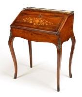 Lot 1305 - A French rosewood bureau-de-dame, with pierced...