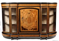 Lot 1315 - A Victorian burr walnut and ebonised...