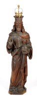 Lot 1333 - A carved oak figure, reputedly by Ralph Hedley,...