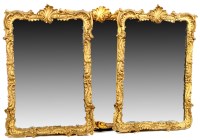 Lot 1338 - A set of three small rectangular gilt frame...