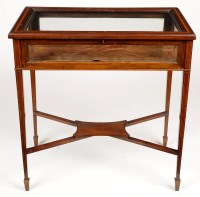 Lot 1340 - An inlaid Edwardian mahogany bijouterie table,...