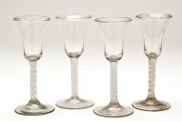 Lot 350 - Four Continental wine glasses, with bell...