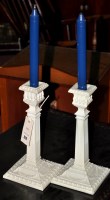Lot 372 - A pair of Sowerby candlesticks, with baluster...