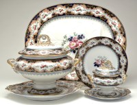 Lot 385 - Ironstone part dinner service, with blue...