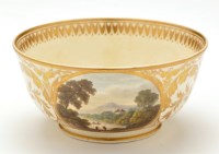 Lot 391 - Derby 'Picturesque' landscape bowl, with...