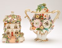 Lot 392 - Small Staffordshire pot pourri vase and cover,...