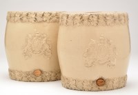 Lot 396 - Pair of stoneware spirit barrels, the centres...