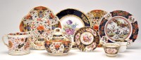 Lot 399 - Three Derby 'Imari' dishes, diameter 22.3cms;...